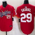 Los Angeles Dodgers x One Piece #29 Tarik Skubal Red Vapor Premier Limited Stitched Baseball Jersey