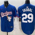 Dodgers #29 Tarik Skubal Royal Hello Kitty Night 2025 World Series Champions Patch Stitched Jersey