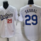 Los Angeles Dodgers #29 Tarik Skubal White 2026 Gold Collection Stadium Jersey