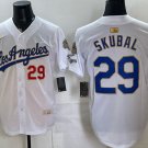 Los Angeles Dodgers #29 Tarik Skubal White Gold 9x B2B Champs Collection Limited Jersey