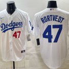 Los Angeles Dodgers #47 Ben Rortvedt White Home Stitched Baseball Jersey