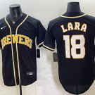 Milwaukee Brewers #18 Luis Lara 2026 Fashion Replica Black Out Stitched Baseball Jersey