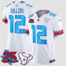 Texans #12 Nico Collins White 2026 F.U.S.E Rivalries Collection With 25th Anniversary Patch Jersey