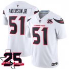 Houston Texans #51 Will Anderson Jr. White 2026 F.U.S.E. With 25th Anniversary Patch Stitched Jersey