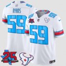 Texans #59 DeMeco Ryans White 2026 F.U.S.E. Rivalries Collection & 25th Anniversary Patch Jersey