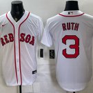 Boston Red Sox #3 Babe Ruth White Cool Base Stitched Baseball Jersey