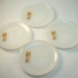 4 Vintage milk glass Fire-King saucers Wheat pattern
