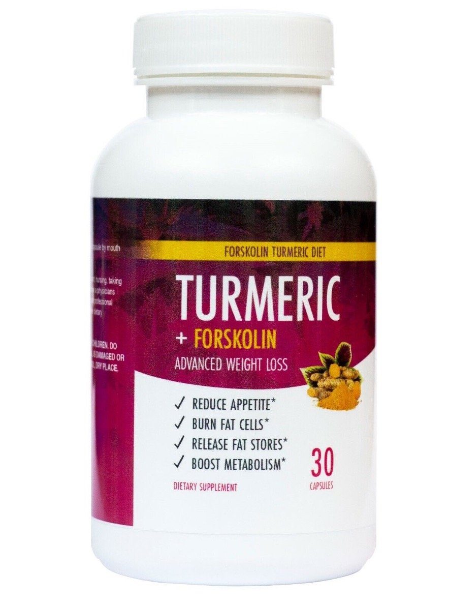 Turmeric + and Forskolin Advanced Weight Loss Fat Burn Suppress Appetite Capsule