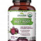 Organic Beet Root Extract 8000mg – Premium 20:1 Formula with Black Pepper, 120 Capsules