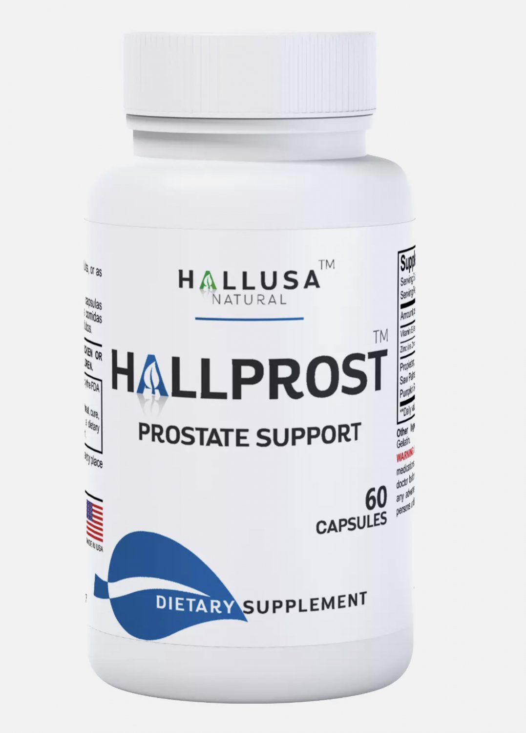 HALLPROST &acirc;�� Prostate Support Supplement for Prostatitis, BPH & Urinary Health, 60 Capsules
