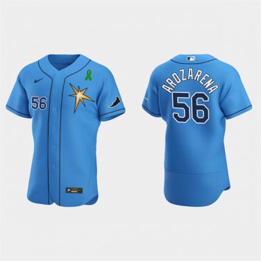 Randy Arozarena #56 Tampa Bay Rays Light Blue Cool Base Stitched Jersey.