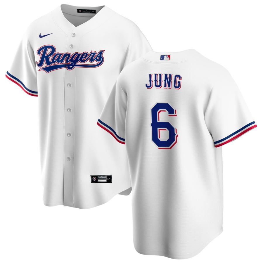 Texas Rangers #6 Josh Jung White Home Jersey
