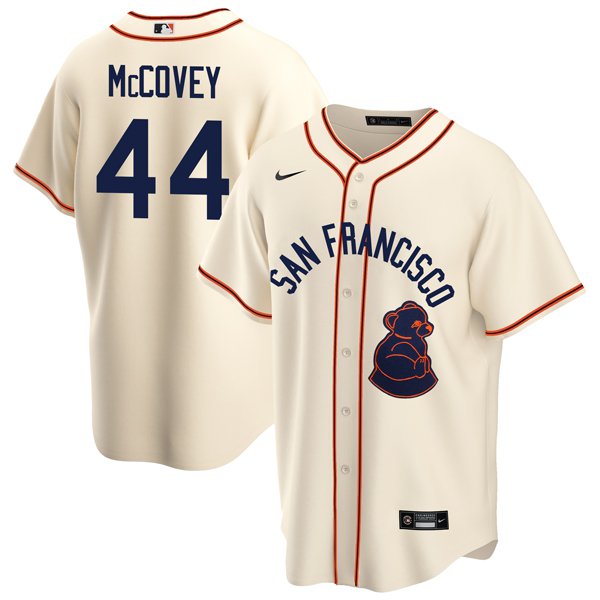 San Francisco Giants #44 Willie McCovey Sea Lions Throwback 1946 Home Cream  Jerseys