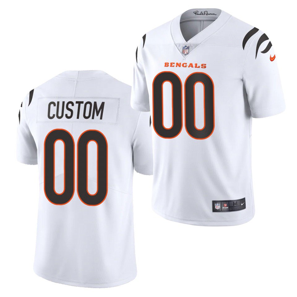 Custom Cincinnati Bengals White Color Rush Legend Jersey