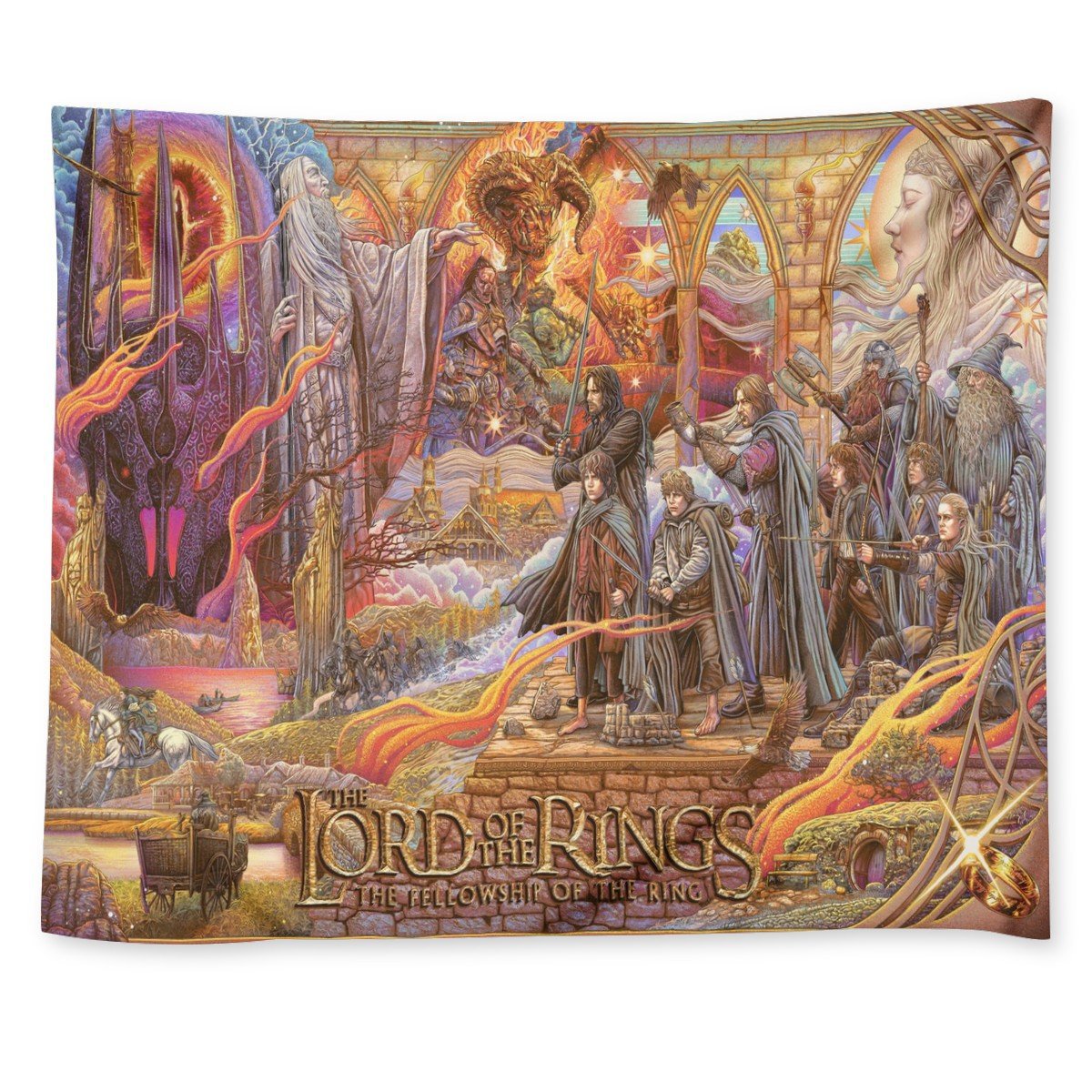 Lord Of The Rings The Fellowship of the Ring Tapestry 50"x60" Wall Hanging Decor