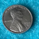 RARE ALUMINUM PENNY, one cent, USA, 1974 S. Restriked. The coin is not genuine, but a souvenir.