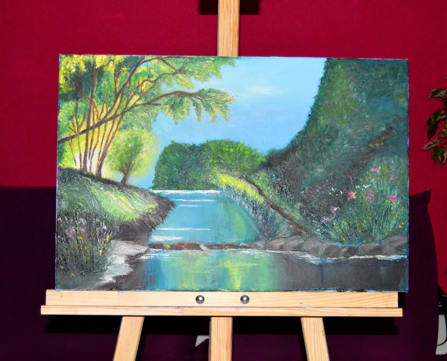 Colorful original seascape oil painting on canvas