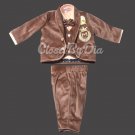 Toddler to Teen Boy Brown Velvet Suit for Wedding, Birthday, Ring Bearer Outfit