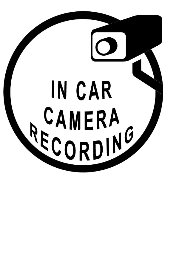 In Car Camera Recording Vinyl Decal Stickers Window CCTV Hidden Cam Warning