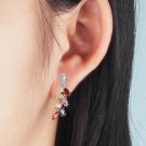 Color zirconia women's earrings high quality long earrings wicker luxury jewelry