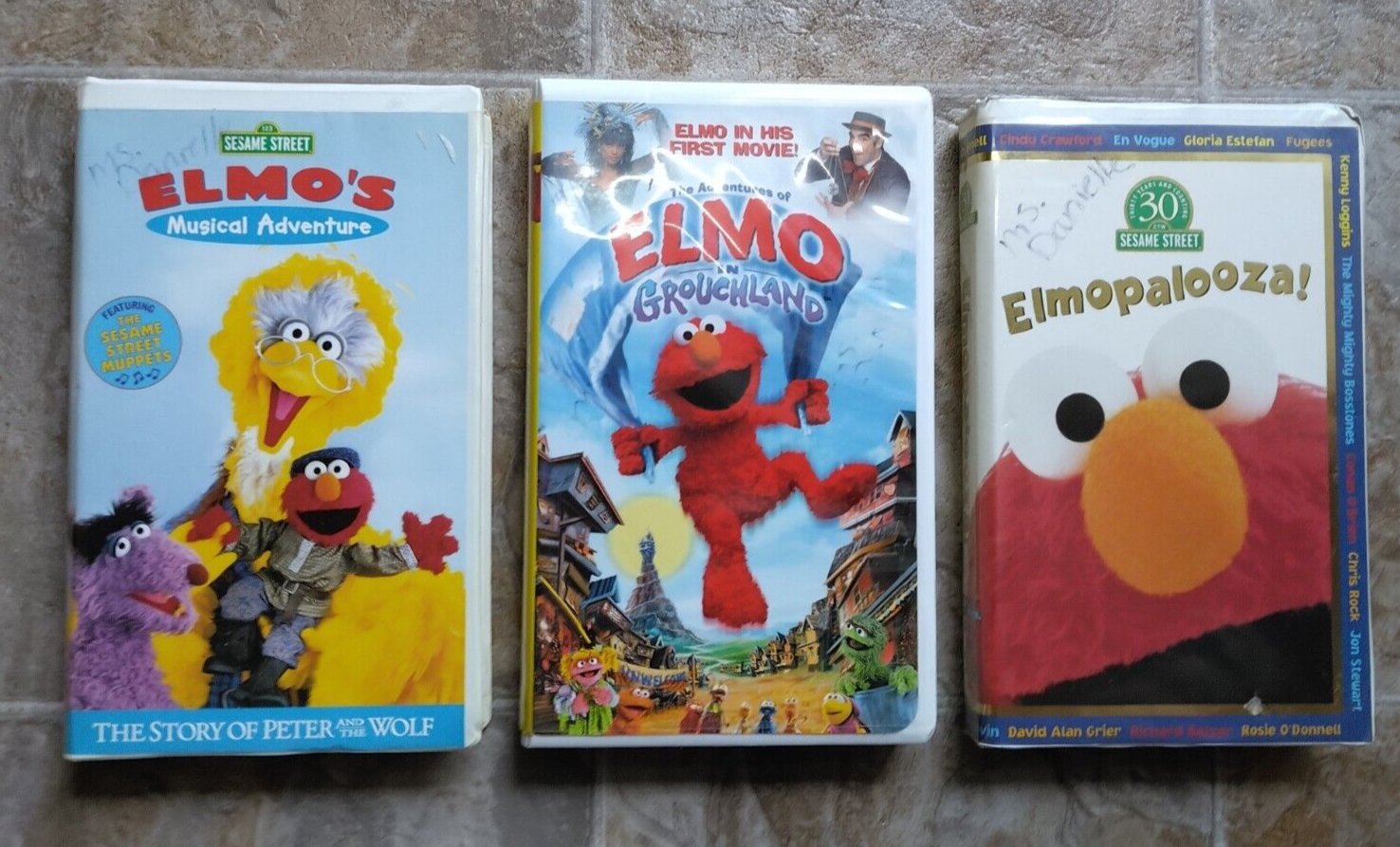 (3) Elmo VHS Elmopalooza! Musical Adventure, Elmo in Grouchland - NICE ...