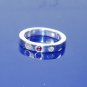 Garnet and Beryl Pure Silver Gypsy Set Band Ring