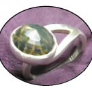 Gaia's Gaze Huge Emerald in Fine Silver Ring Original Design Statement Ring
