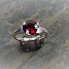 Colour-Change Garnet Solitaire Fine Silver Ring, size 7 3/4, Specimen, Fine Jewelry