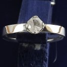 Goshenite Solitaire Fine Silver Ring, Clear Beryl Gemstone
