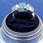 "Beryl Fun" Aquamarine and Emerald in Fine Silver Statement Ring