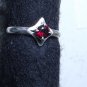 Red Garnet Solitaire Sterling Silver Ring, Statement Ring