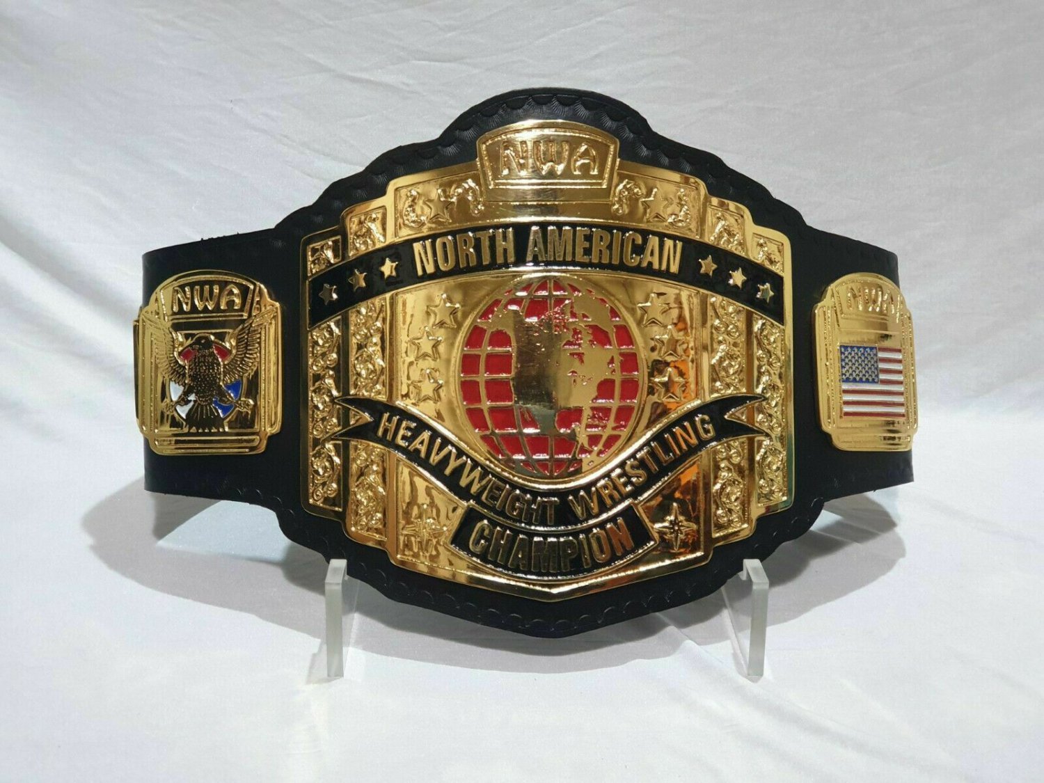 NWA North American Heavyweight Wrestling Championship Belt Adult Size 6mm Zinc Plates Replica