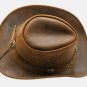 Men's Brown Genuine Leather Cowboy Western Hat