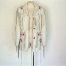 Men Traditional Western Cowboy Leather Jacket coat with fringe and beads