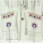 Men Traditional Western Cowboy Leather Jacket coat with fringe and beads