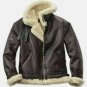 Men's B3 RAF Aviator Real Shearling Brown Sheepskin Leather Flight Bomber Jacket