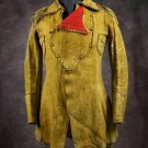 New Men's Brown Cowboy Native American Suede Leather Jacket With Fringes & Beads