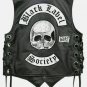 Black Label Society Doom Crew Vest / Men's Genuine Leather Black Biker Waistcoat