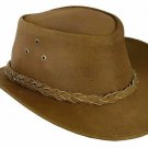 Australian Western Cowboy Style Hat Tan Brown Bush Hat Leather Outback Hat