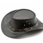 Men's Black Genuine Leather Cowboy Western Hat
