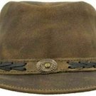 Australian Wild West Vintage Tan Crazy Hat Made With Real Genuine Leather