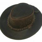 Leather Cowboy Western Aussie Style Bush Hat Brown