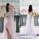 Simple Designed Long Sleeve A Line Bohemian Wedding Dresses