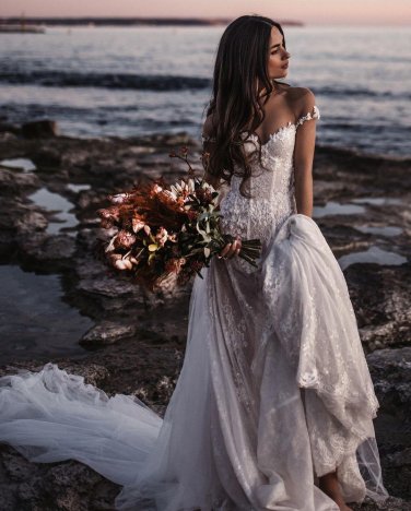 Beach Bohemian Wedding Dresses for Girls A Line Bride Bridal Gowns