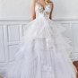 Boho V Neck Open Backless A Line Bohemian Flower Lace Bridal Gowns