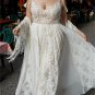 Rish Bridal  Wedding Dresses A Line Lace Appliqued Backless Bohemian Wedding Dress