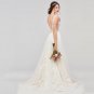 Summer Lace Tulle A-line Long Beach Wedding Dress for Chic Bohemian Bridal Dress