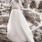 Two Pieces Boho Wedding Dresses 3/4 Long Sleeves Lace Applique Tulle Skirt A Line Bridal Gowns