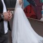 Boho Elegant Simple Wedding Dress O-Neck A-Line Backless Organza Bride Gown