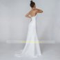 Sexy V-Neck Side Slit Sweep Train Zipper Back Bridal Gowns